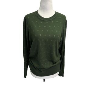 Karl Lagerfeld Green Polka Dot Crew Neck Sweater Size L